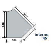 Meuble caisse d'angle interne 45 avec granit